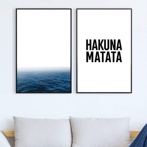 Hakuna Matata Canvas Art Set of 2 / 40 x 50cm / No Board - Canvas Print Only Clock Canvas