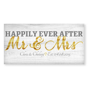 Happily Ever After Canvas Art 50 x 25cm / Standard Gallery Wrap Clock Canvas