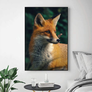 Happy Fox Canvas Art Clock Canvas