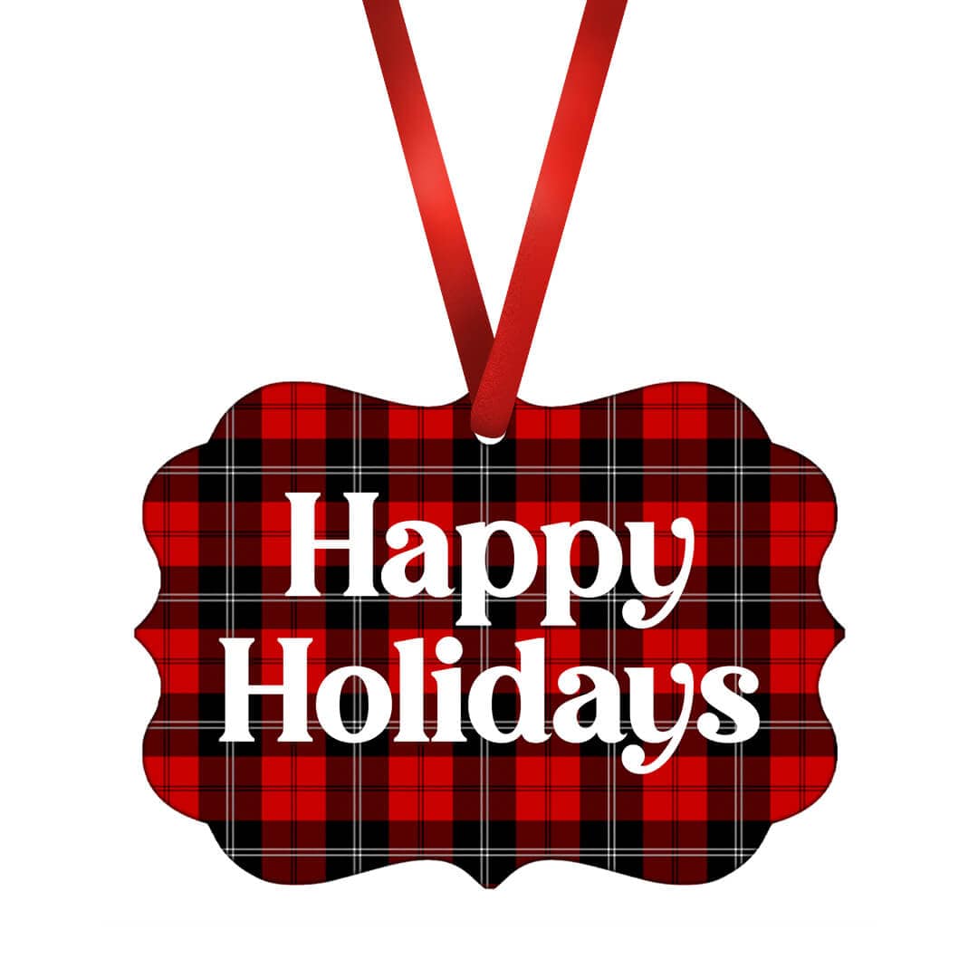 Happy Holidays Plaid Ornament product thumbnail