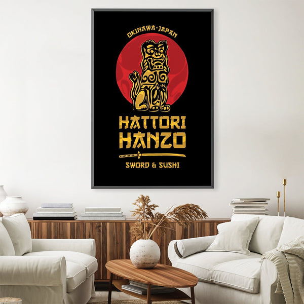 Hattori Black Canvas Art Clock Canvas