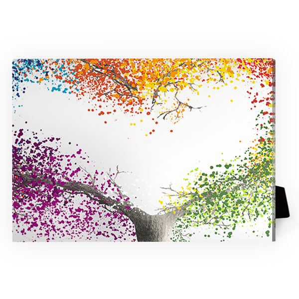 Heart of Colored leaves Desktop Canvas Desktop Canvas 18 x 13cm Clock Canvas