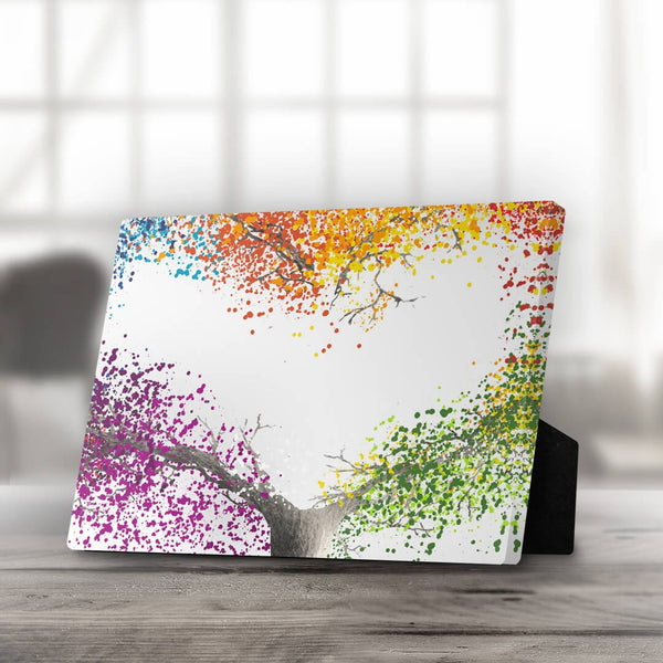 Heart of Colored leaves Desktop Canvas Desktop Canvas Clock Canvas