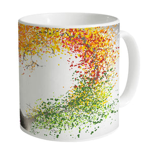 Heart of Colored leaves Mug Mug White Clock Canvas