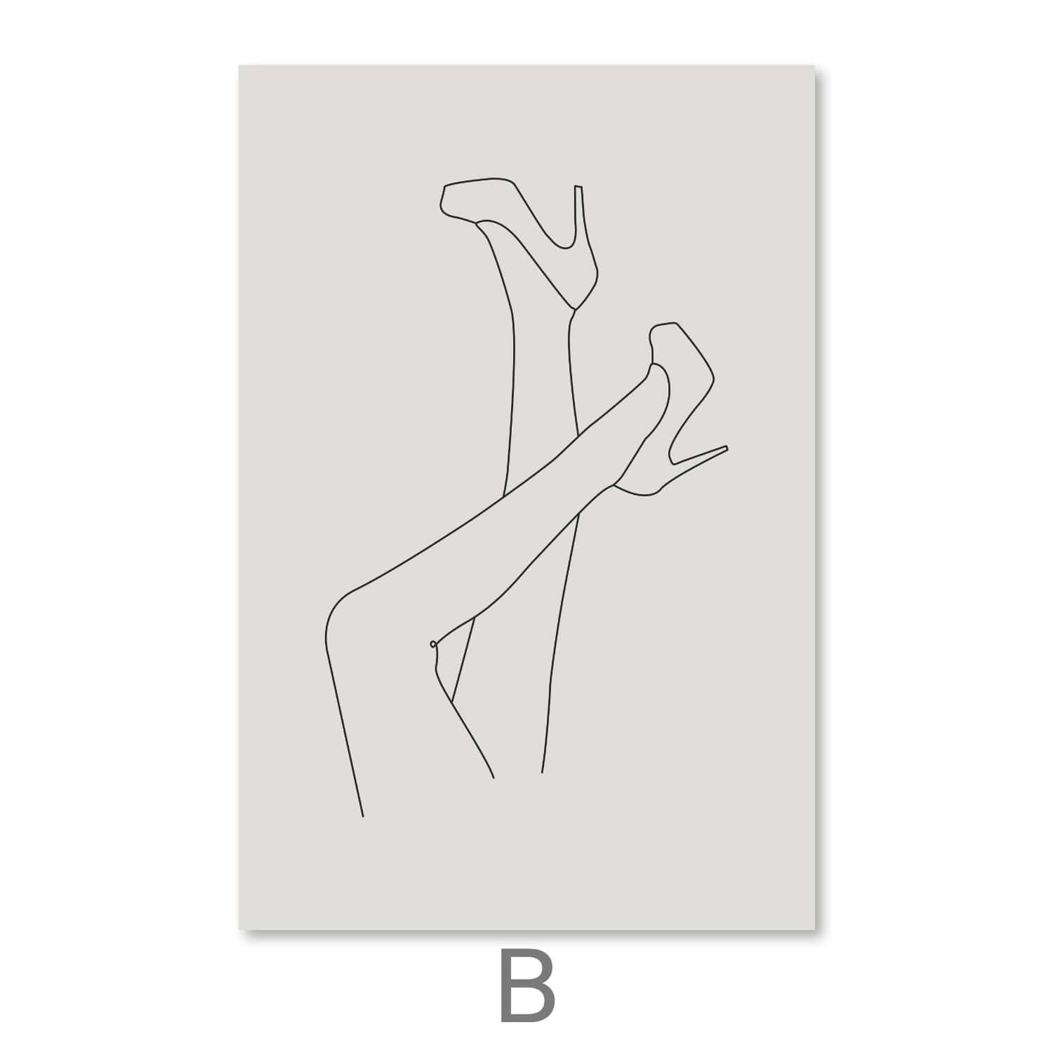 Heels In The Air Canvas Art B / 30 x 45cm / Unframed Canvas Print Clock Canvas