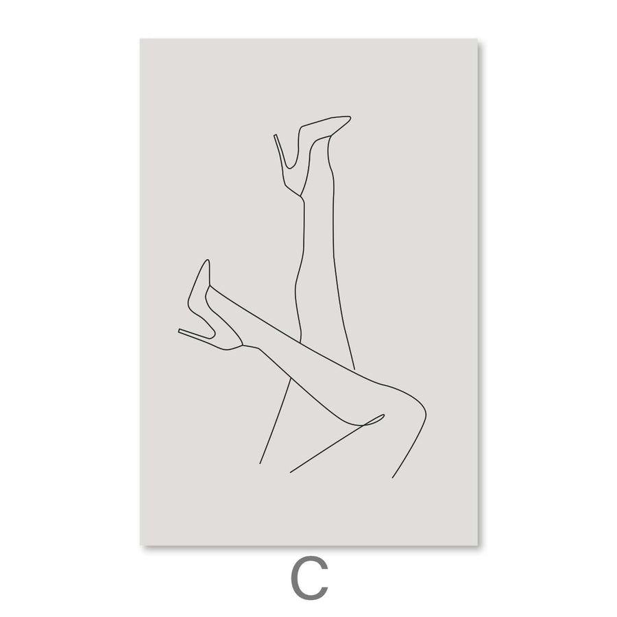 Heels In The Air Canvas Art C / 30 x 45cm / Unframed Canvas Print Clock Canvas