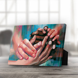 Helping Hands Desktop Canvas Desktop Canvas 25 x 20cm Clock Canvas