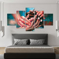 Helpinghands Canvas - 5 Panel Art 5 Panel / Large / Standard Gallery Wrap Clock Canvas