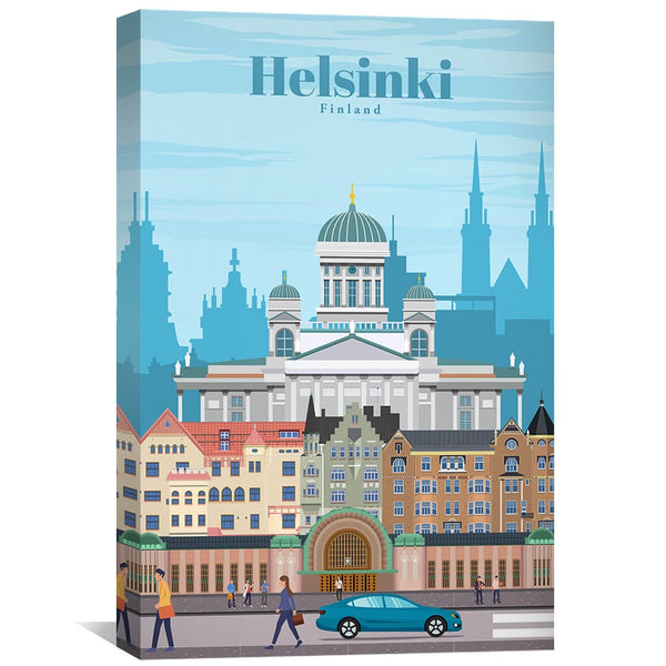 Helsinki Canvas - Studio 324 Art 30 x 45cm / Unframed Canvas Print Clock Canvas