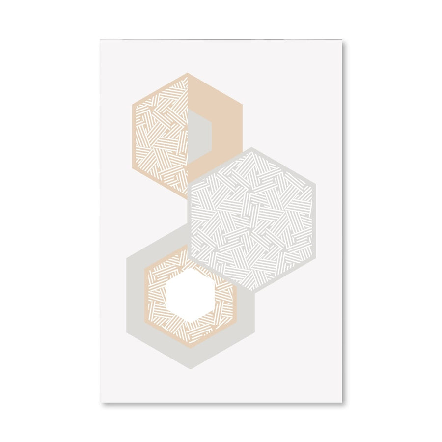 Hexa Abstract Canvas Art Clock Canvas
