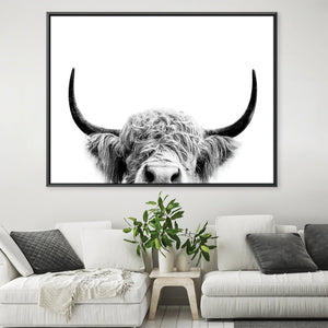 Highland Cow Nose Canvas Art 45 x 30cm / Unframed Canvas Print Clock Canvas