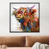 Highland Cow of Colors Canvas Art 30 x 30cm / Unframed Canvas Print Clock Canvas