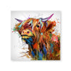 Highland Cow of Colors Canvas Art Clock Canvas