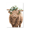 Highland Cow Portrait Canvas Art Clock Canvas