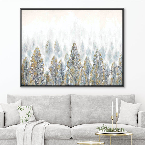 Hint of Gold Forest Oil Painting Oil 45 x 30cm / Oil Painting Clock Canvas
