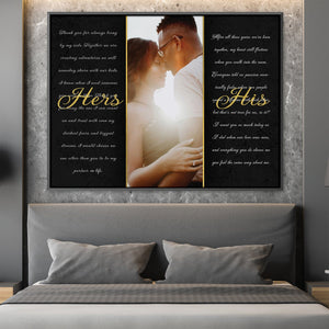 His and Her Poem Canvas Art Clock Canvas
