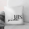 His Side Her Side A Cushion Cushion 45 x 45cm Clock Canvas