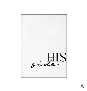 His Side Her Side Canvas Art A / 40 x 50cm / No Board - Canvas Print Only Clock Canvas