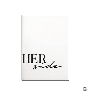 His Side Her Side Canvas Art B / 40 x 50cm / No Board - Canvas Print Only Clock Canvas