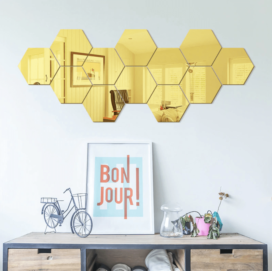 Honeycomb Reflective Wall Stickers Small - Silver