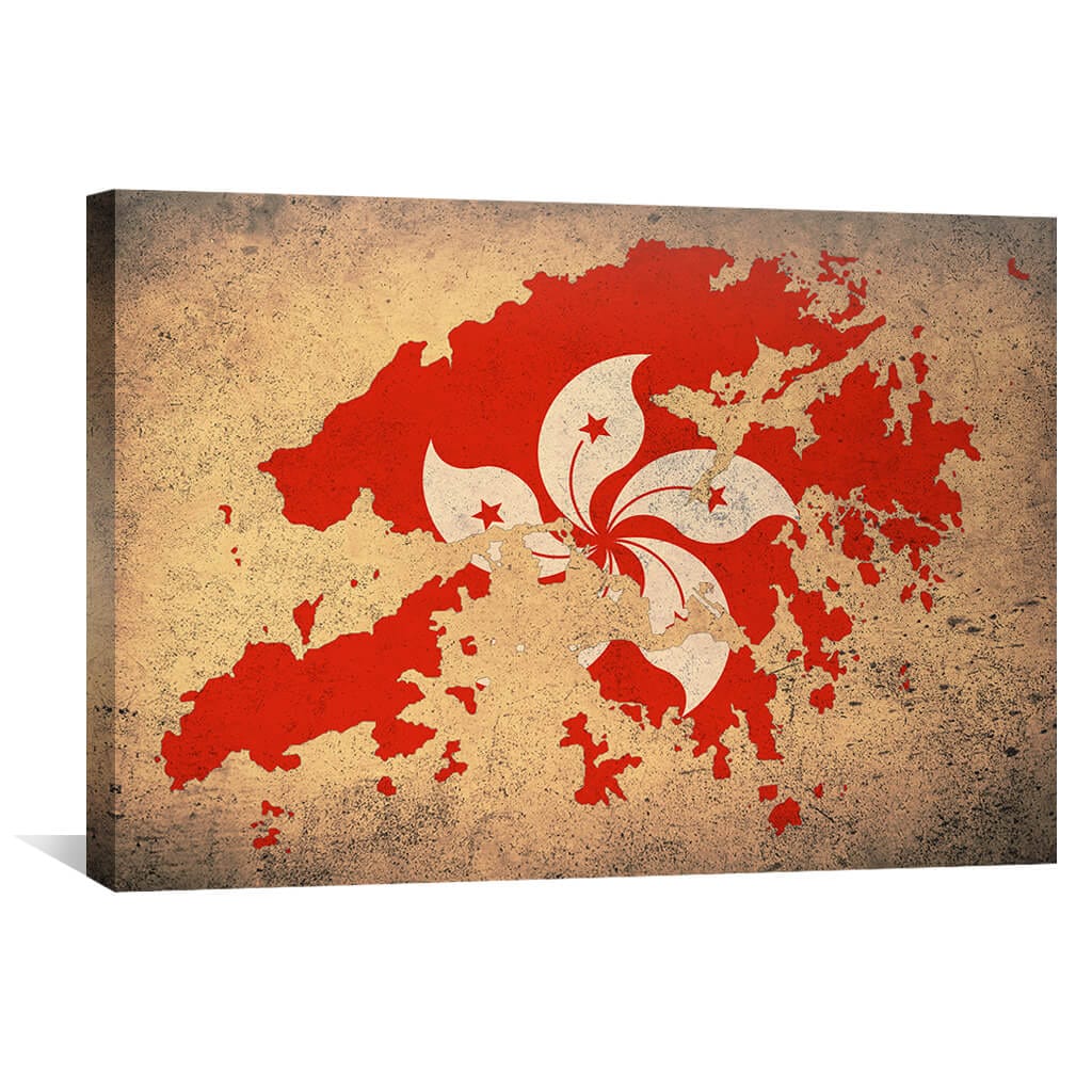 Hong Kong Canvas Art 45 x 30cm / Unframed Canvas Print Clock Canvas