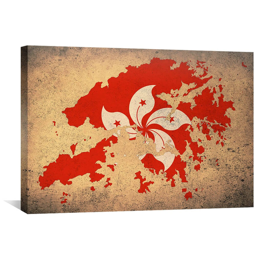 Hong Kong Canvas Art 45 x 30cm / Unframed Canvas Print Clock Canvas