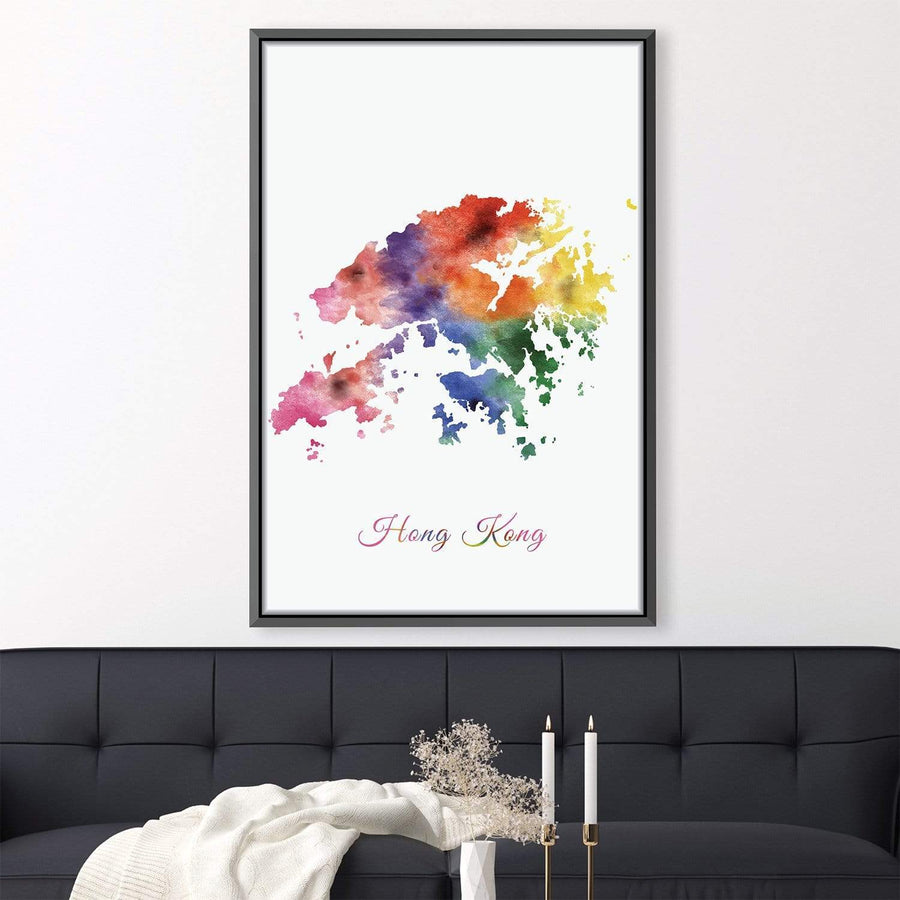 Hong Kong Rainbow Canvas Art Clock Canvas