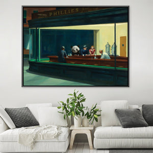 Hopper Panda Canvas Art Clock Canvas