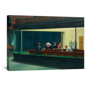 Hopper Panda Canvas Art Clock Canvas