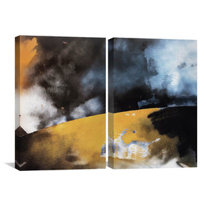 Horizon Canvas Art Set of 2 / 40 x 60cm / Unframed Canvas Print Clock Canvas