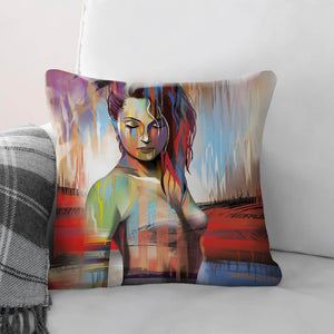 Horizon Woman A Cushion Cushion Cushion Square Clock Canvas