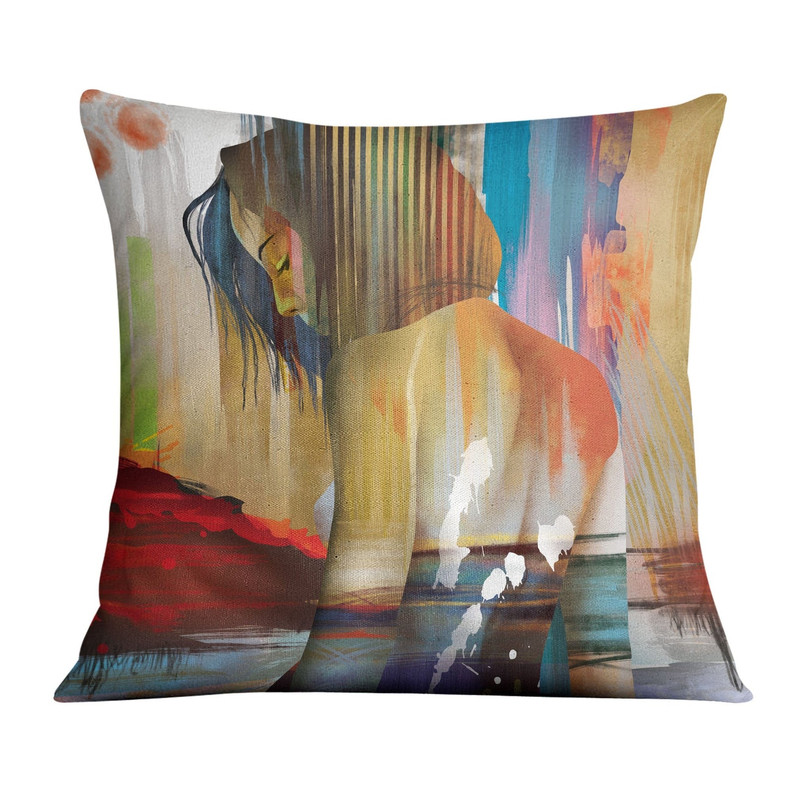 Horizon Woman C Cushion Cushion Cushion Square Clock Canvas
