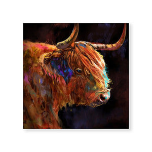 Horns of Highland Canvas Art Clock Canvas