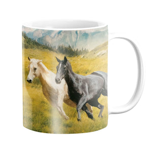 Horse Field Mug Mug White Clock Canvas