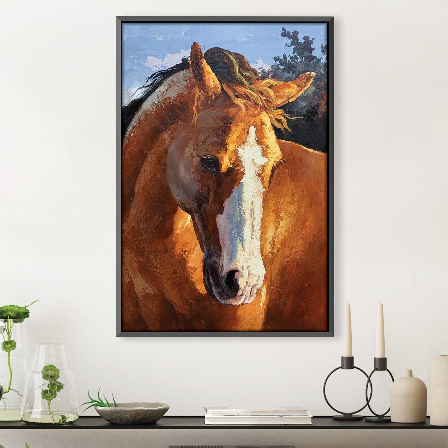 Horse in Wild Oil Painting