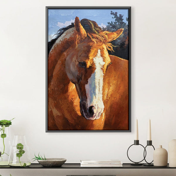 Horse in Wild Oil Painting Oil 30 x 45cm / Oil Painting Clock Canvas