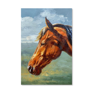 Horse Portrait Oil Painting Oil Clock Canvas