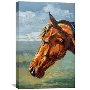 Horse Portrait Oil Painting Oil Clock Canvas