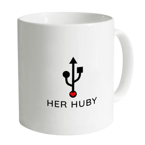 Huby & Wifey Mug Mug A / White Clock Canvas
