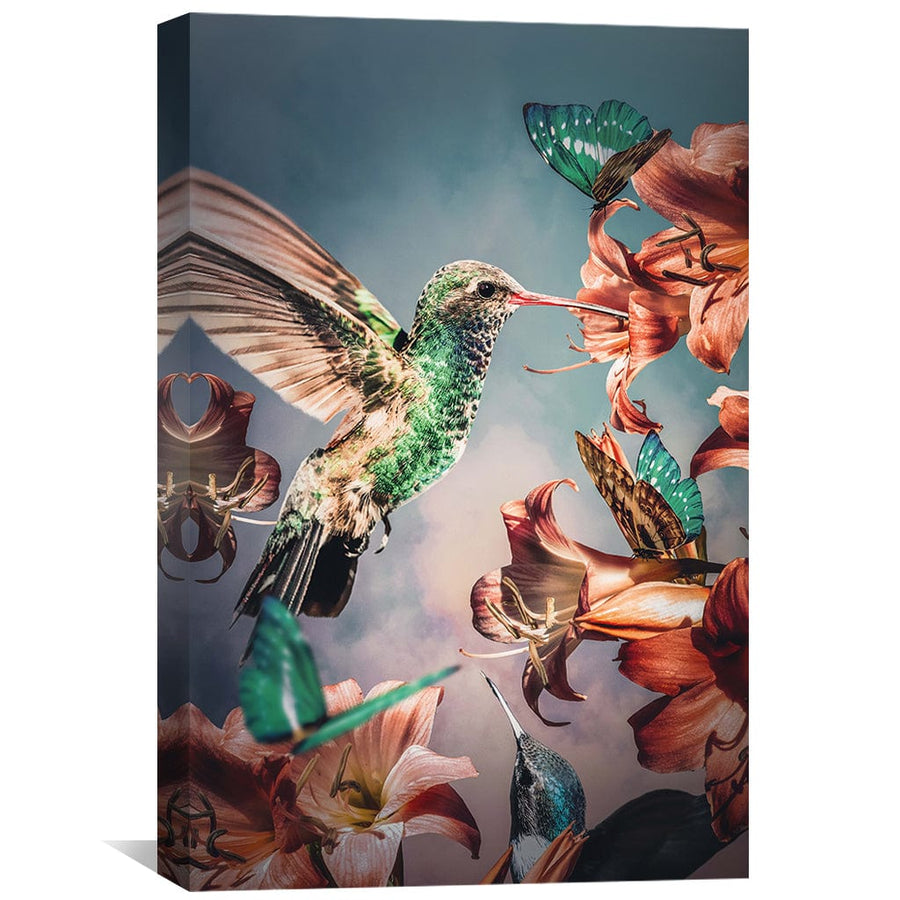 Hummingbirds Canvas Art Clock Canvas