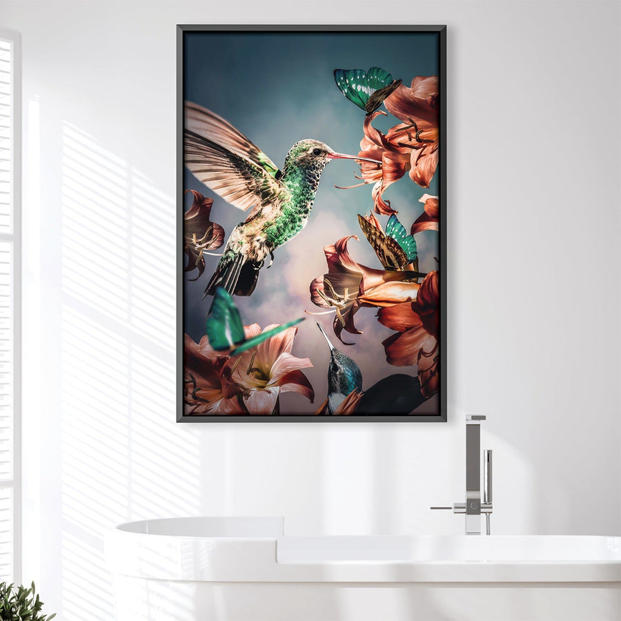 Hummingbirds Canvas Art 30 x 45cm / Unframed Canvas Print Clock Canvas