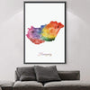 Hungary Rainbow Canvas Art Clock Canvas
