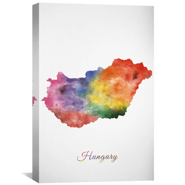 Hungary Rainbow Canvas Art 30 x 45cm / Unframed Canvas Print Clock Canvas