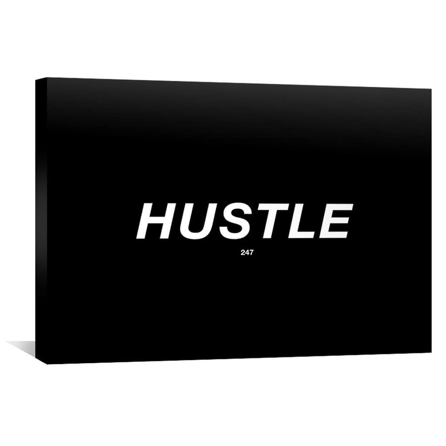Hustle 247 Canvas Art 45 x 30cm / Unframed Canvas Print Clock Canvas