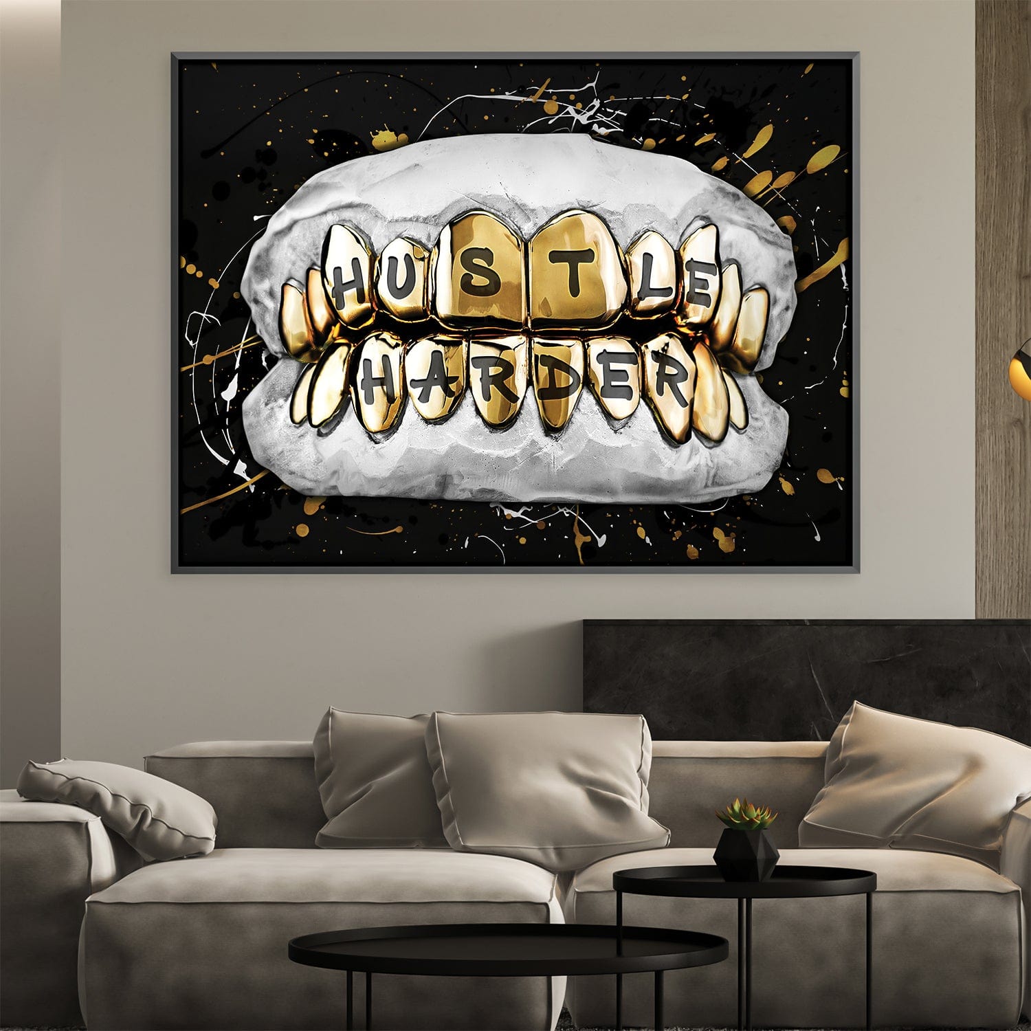 Hustle Grillz Canvas Art Clock Canvas
