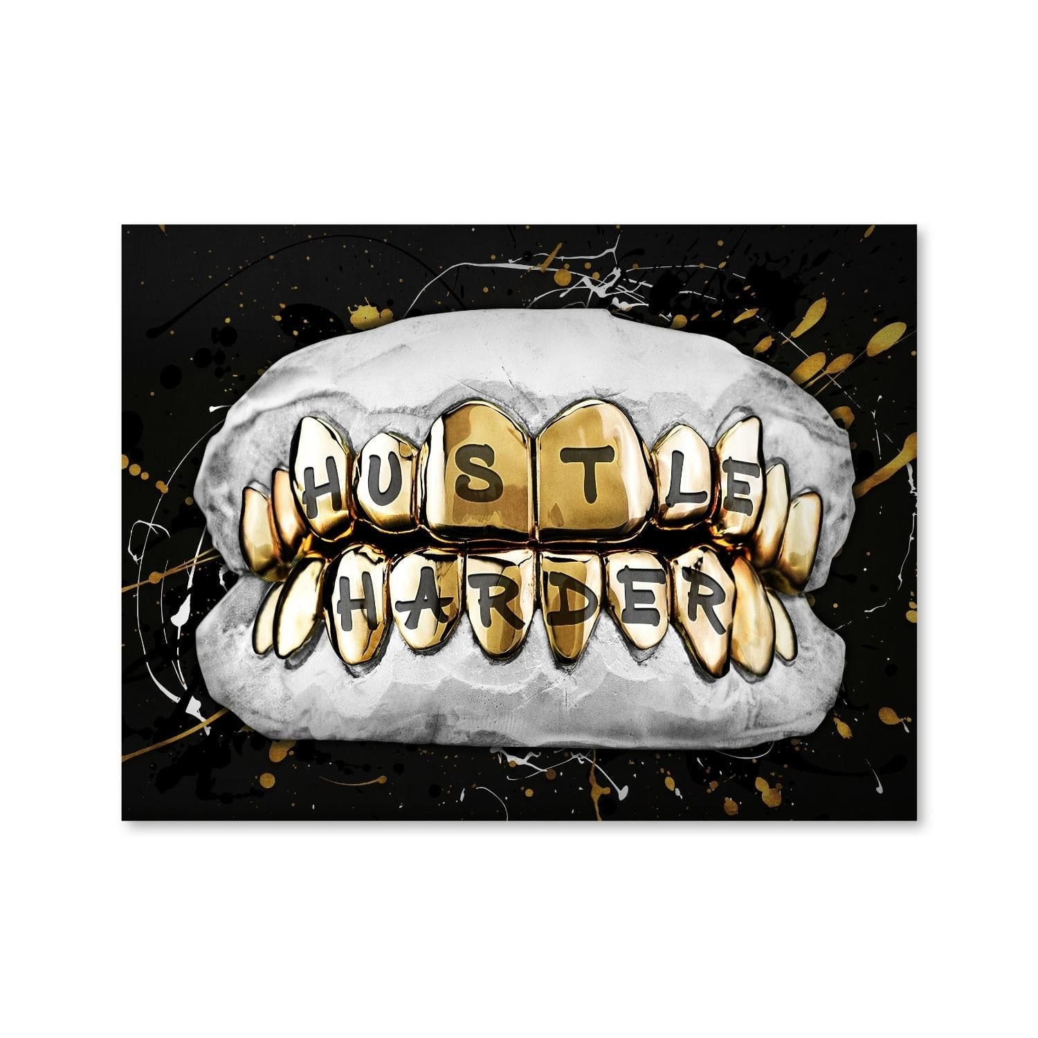 Hustle Grillz Canvas Art Clock Canvas