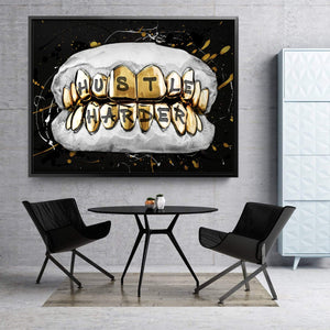 Hustle Grillz Clock Canvas