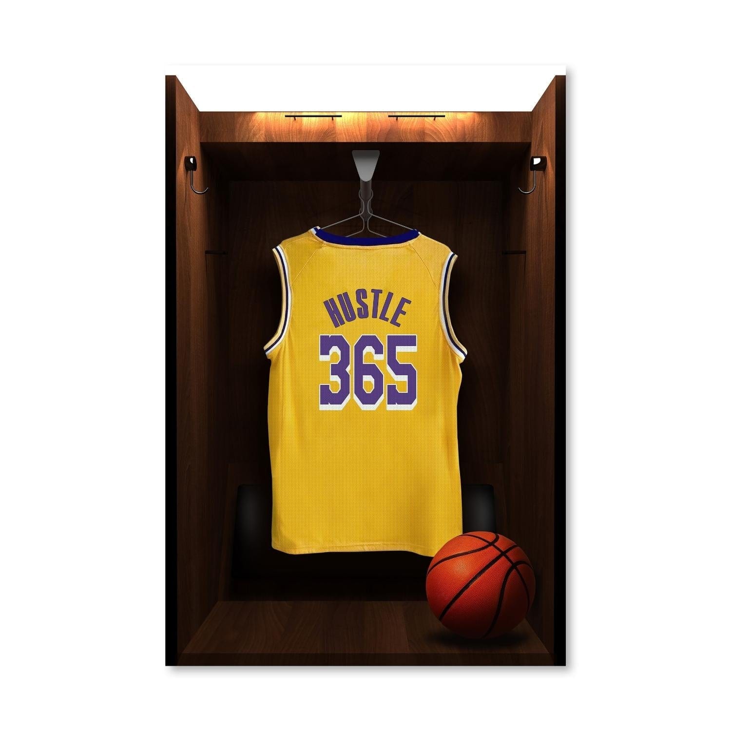 Hustle Jersey Canvas Art Clock Canvas