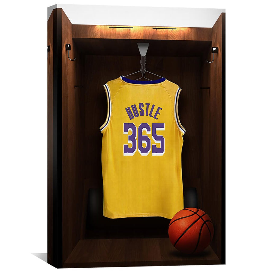 Hustle Jersey Canvas Art 30 x 45cm / Unframed Canvas Print Clock Canvas