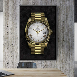 Hustle Watch - Gold Clock Canvas